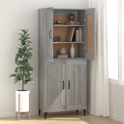 vidaXL Dressoir 69,5x34x90 cm bewerkt hout grijs sonoma eikenkleurig