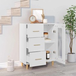 vidaXL Dressoir 69,5x34x90 cm bewerkt hout wit