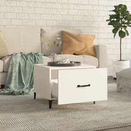 vidaXL Salontafel 2 st met metalen poten 50x50x40 cm wit