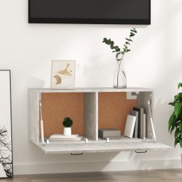 vidaXL Wandkast 80x36,5x35 cm bewerkt hout betongrijs