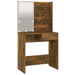 vidaXL Kaptafel met LED-verlichting 74,5x40x141 cm gerookt eikenkleur