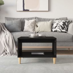 vidaXL Salontafel 60x50x40 cm bewerkt hout zwart
