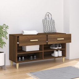 vidaXL Schoenenkast 102x35x55 cm bewerkt hout bruin eikenkleur