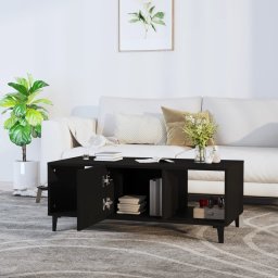 vidaXL Salontafel 102x50x40 cm bewerkt hout zwart