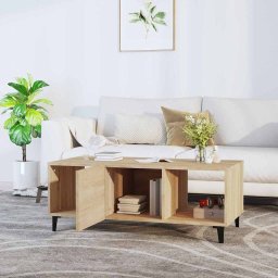 vidaXL Salontafel 102x50x40 cm bewerkt hout sonoma eikenkleurig