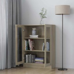 vidaXL Vitrinekast 82,5x30,5x115 cm bewerkt hout sonoma eikenkleurig