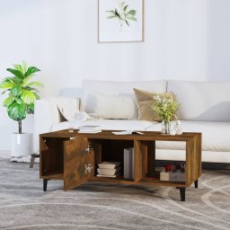 vidaXL Salontafel 102x50x40 cm bewerkt hout gerookt eikenkleurig