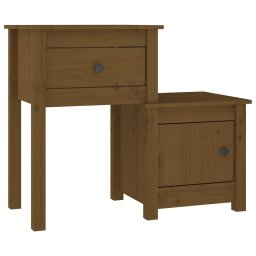 vidaXL Nachtkastjes 2 st 79,5x38x65,5 cm grenenhout honingbruin