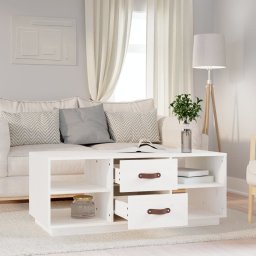 vidaXL Salontafel 100x50x41 cm massief grenenhout wit