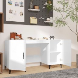 vidaXL Bureau 140x50x75 cm bewerkt hout hoogglans wit