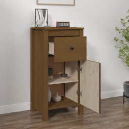 vidaXL Dressoir 40x35x80 cm massief grenenhout honingbruin