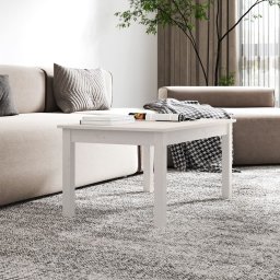 vidaXL Salontafel 80x50x40 cm massief grenenhout wit