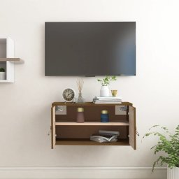 vidaXL Wandkast 60x30x30 cm massief grenenhout honingbruin