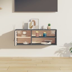 vidaXL Wandkast 80x30x30 cm massief grenenhout grijs