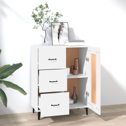vidaXL Dressoir 69,5x34x90 cm bewerkt hout wit