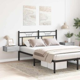 vidaXL Nachtkastjes 2 st zwevend 40x30x15 cm bewerkt hout grijs sonoma