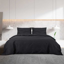 vidaXL Dekbedovertrekset 200x200 cm katoen zwart