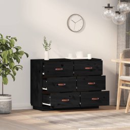 vidaXL Dressoir 100x40x75 cm massief grenenhout zwart