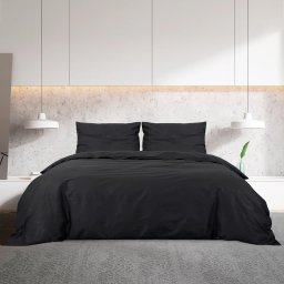 vidaXL Dekbedovertrekset 135x200 cm katoen zwart
