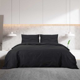 vidaXL Dekbedovertrekset 135x200 cm katoen zwart