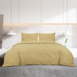 vidaXL Dekbedovertrekset 135x200 cm katoen taupe