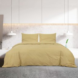 vidaXL Dekbedovertrekset 135x200 cm katoen taupe