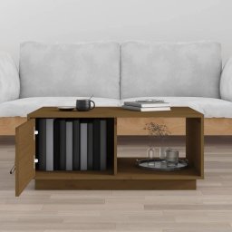 vidaXL Salontafel 80x50x35,5 cm massief grenenhout honingbruin