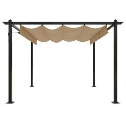 vidaXL Tuinprieel met uittrekbaar dak 3x3 m taupe