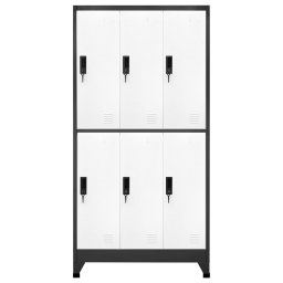 vidaXL Lockerkast 90x45x180 cm staal antracietkleurig en wit