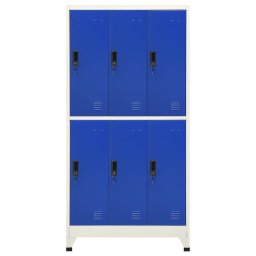 vidaXL Lockerkast 90x45x180 cm staal grijs en blauw