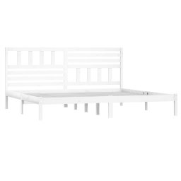vidaXL Bedframe massief grenenhout wit 200x200 cm