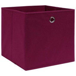 vidaXL Opbergboxen 10 st 32x32x32 cm stof donkerrood