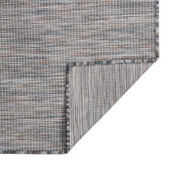 vidaXL Buitenkleed platgeweven 200x280 cm bruin en blauw
