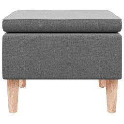vidaXL Kruk met houten poten stof donkergrijs
