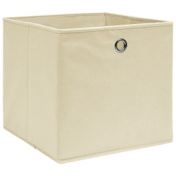 vidaXL Opbergboxen 4 st 32x32x32 cm stof crèmekleurig