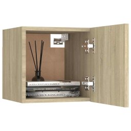 vidaXL Nachtkastje 30,5x30x30 cm bewerkt hout sonoma eikenkleurig