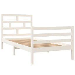 vidaXL Bedframe massief grenenhout wit 90x200 cm