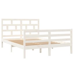 vidaXL Bedframe massief grenenhout wit 140x200 cm