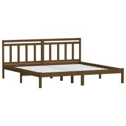 vidaXL Bedframe massief grenenhout honingbruin 200x200 cm
