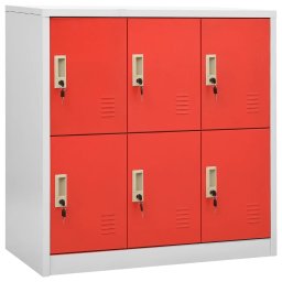vidaXL Lockerkasten 2 st 90x45x92,5 cm staal lichtgrijs en rood