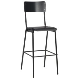 vidaXL Barstoelen 6 st massief multiplex staal zwart