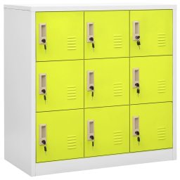 vidaXL Lockerkasten 2 st 90x45x92,5 cm staal lichtgrijs en groen