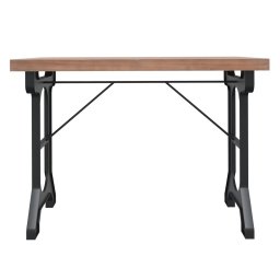 vidaXL Eettafel 110x65x82 cm massief vurenhout en ijzer
