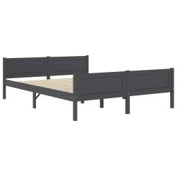 vidaXL Bedframe massief grenenhout grijs 140x200 cm