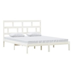 vidaXL Bedframe massief grenenhout wit 160x200 cm