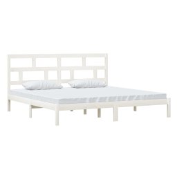 vidaXL Bedframe massief grenenhout wit 200x200 cm