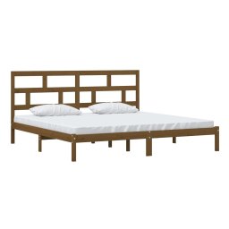 vidaXL Bedframe massief grenenhout honingbruin 200x200 cm