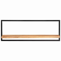 vidaXL Wandschappen 2 st 100x24x35 cm massief acaciahout en staal