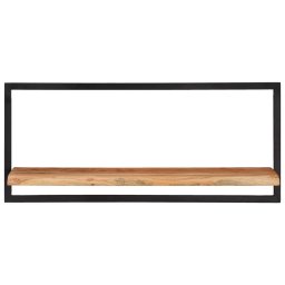 vidaXL Wandschappen 2 st 80x25x35 cm massief acaciahout en staal