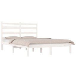 vidaXL Bedframe massief grenenhout wit 200x200 cm